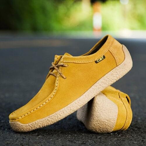 Popular Men Youth Casual Shoes Suede Leather Handmade Men Loafer Shoes Fashion Casual Shoes Man Anti Slip Mens Driving Shoes