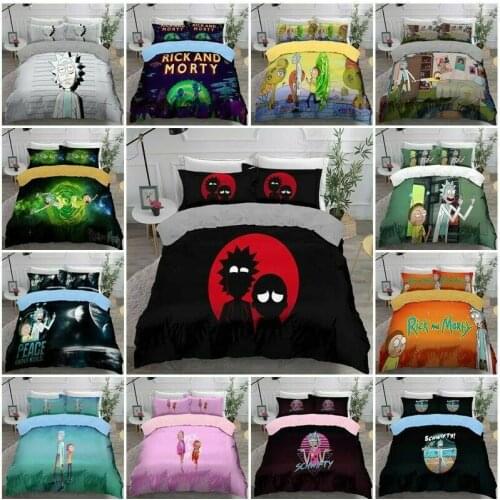 Rick Morty Home Textile Pillow Case 3D Duvet Covers Comforter Bedding Sets Bed Set Home Decor Bedding