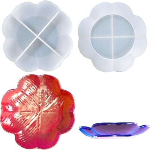 Silicone Mold flower shape storage tray family decoration dish Fluid Artist Making Epoxy Resin Molds Art Supplies Home Accessory