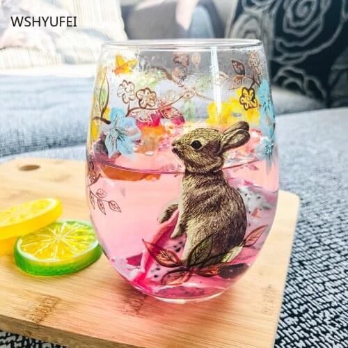 Cute Rabbit Environmentally Friendly High Temperature Glass Scale Cup Household Cup Large Capacity Cup Microwave Container