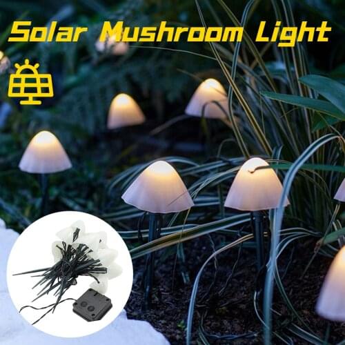 Outdoor Solar String Light Mushroom Light 10/12/20/30 LEDs Light Home Decoration for Garden Patio Pathway