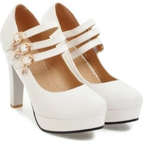 Oversized 14 15 16 17 ladies high heels women shoes woman pumps High heel waterproof table single shoe round head