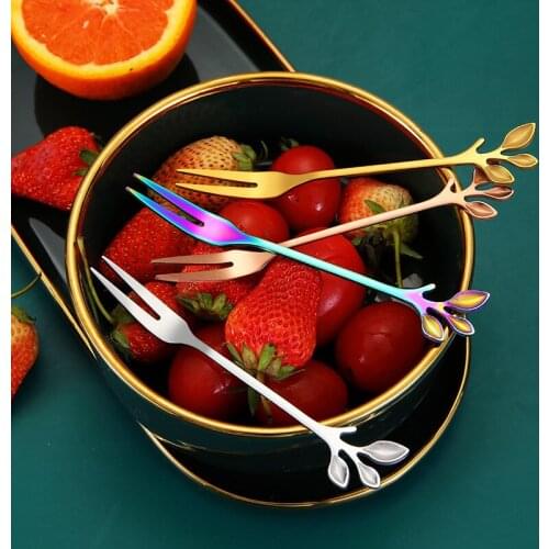 1/5pIeces Rosegold FruitFork Cake Knife 304 Stainless Steel Dessert Fork Cake Knife Tableware Accessories For Chistmas Gift