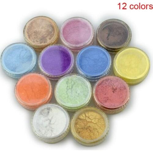 12 Color Mica Pigment Powder for Soap Cosmetics Resin Colorant Dye Nail Art SANA889
