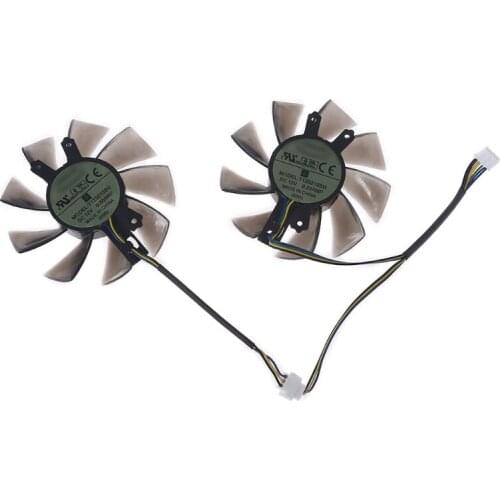 2021 New 2Pcs 75mm/2.95in T129215BU VGA Fan for GALAX GTX 1060 KFA2 GTX 1060 Graphics Card Cooling Fan 4Pin 12V 0.50A