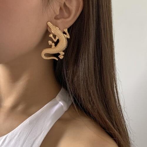 2021 Trend Animal Big Stud Earrings Unusual Goth Symmetry Statement Earrings For Women Punk Piercing Gold Silver Color Earrings