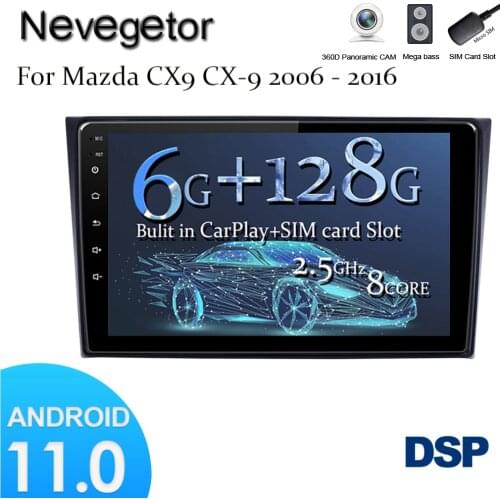 GPS Navigation Autoradio For Mazda CX9 CX-9 2006 - 2016 2 Din Car Radio Multimedia Player Android 11 Stereo Head Unit