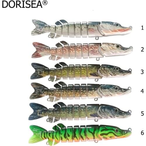 Free Shipping Lifelike Fishing Lure 6inch 9Section Jointed Pike Lures ABS Material 150mm 40g Crankbait Fishing Tackle