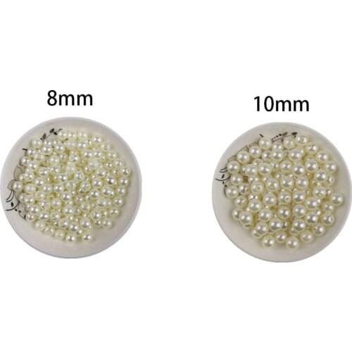 Single hole imitation pearl ivory white clothes accessories loose beads 8-10mm handmade material gloss resin jewelry decoration