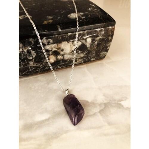 Dr Stone Natural Stone Women 'S Amethyst Stone Necklace AHL9 439747078