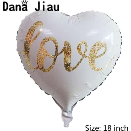 Danajiau white LOVE heart 18inch MR&MRS wedding foil Balloons Valentines Day gift Husbands birthday Party Decoration balls toy