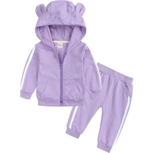 Baby Clothes Girl For 1 Year Old Boys Hooded Outswear Zipper Cotton Outsuits Soft Solid Active Casual 3 9 24 Months Animal Style