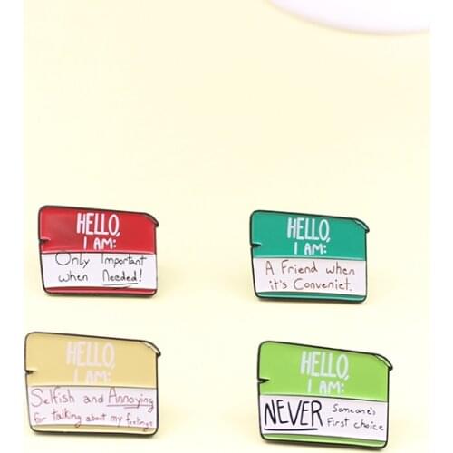 Exquisite label message logo enamel jewelry brooch important friendship convenience first choice exchange shirt lapel pin gift