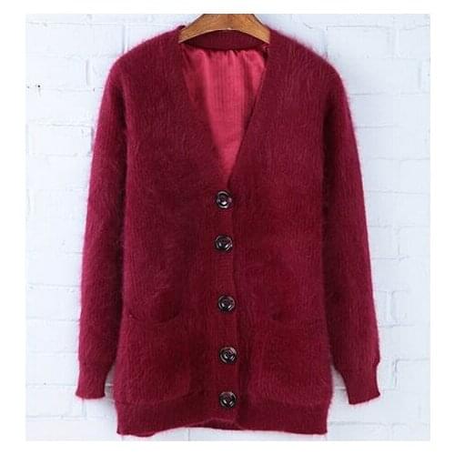 2021 New Thick Genuine Mink Cashmere Cardigas for Women Coat Warm Real Cashmere Wholesale Mink Fur Sweater Female Jacket TBFP912