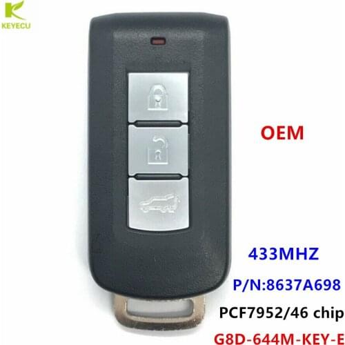 KEYECU Genuine OEM Smart 3 Button Remote Key 433MHZ PCF7952/46 Chip for Mitsubishi Outlander ASX Lancer G8D-644M-KEY-E,8637A698