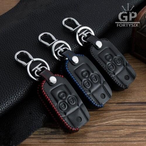 Leather Car Key Case Cover Keychain Fit For Honda Accord City Civic Crv Element Hrv Odyssey Crider Jed Spirior Car Key Wallet