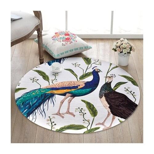 Chinese Style Round Carpet Art Mat Bedroom Living Room Chair Home Decor