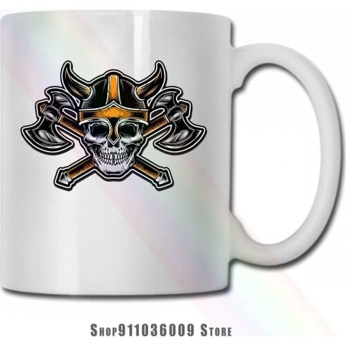 Viking Skull With Weapon mug cup tazas