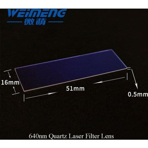 Weimeng 2pcs/set 51*16*0.5mm 640nm laser filter lens JGS1 quartz for laser beauty machine Optical equipment laser machine
