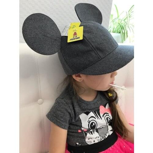 Soft Cotton Summer Baby Sun Hat Infant Boys Girls Bucket Hat Baseball Cotton Toddler Kids Tractor Cap Cute Mouse Big Ears