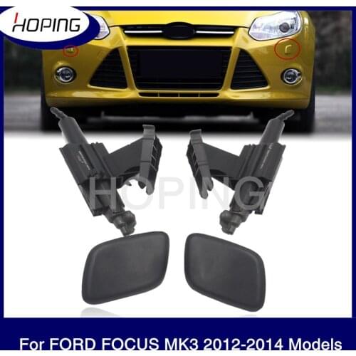 Hoping Front Bumper Headlight Washer Nozzle Assy For Ford FOCUS MK3 2012 2013 2014 Headlight Washer Cover Cap Head Light Nozzle