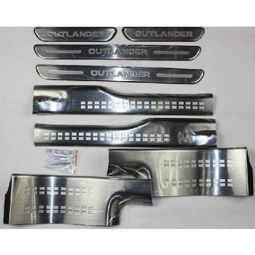 High-quality stainless steel External door sill Internal Scuff Plate Car accessories For Mitsubishi Outlander Samurai 2013- 2018