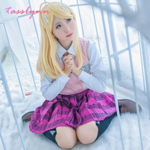 New Danganronpa V3 Cosplay Costumes Akamatsu Kaede Uniform Anime Cosplay Clothes Shirt Skirt Wig Women Party Halloween Costume