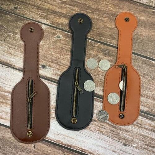 New Retro creative PU Leather Racket Sap Big Capacity Coin Purse Defense Multi function Jacksap EDC Coin Bag