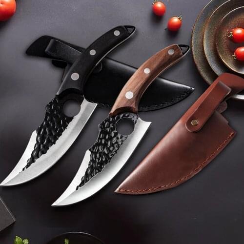 6-inch Meat Cleaver Butcher Knife 5Cr15 Hand Forged Razor Sharp Knife Chopping Slicing Kitchen Knife Cookware