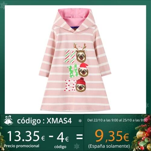 Girls hoodies dress children cotton clothes autumn winter long sleeve hoody dresses cartoon printed kids hoodies dress 2-7 years