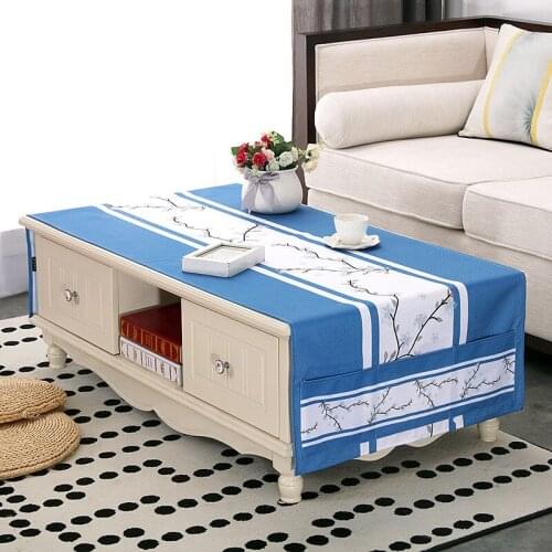 Home Dining Wedding White Blue Table Cloth Printed Cartoon Rectangular Tablecloth To Table Home Decorations Covers