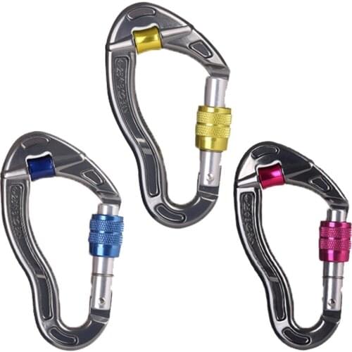 Screwgate Rock Climbing Mountaineering Carabiner Buckle with Pulley Wheel for Tree Carving Arborist Rigging Rappelling Rescue