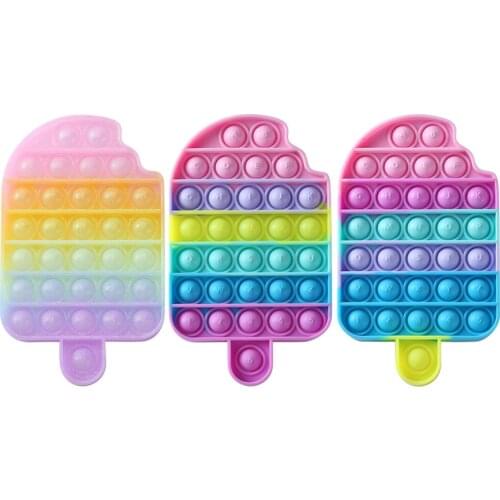Rainbow Hot Push Bubble Fidget Toys Ice Cream Adult Stress Relief Toy Antistress Soft Squishy Anti-stress Gift Anti Stress Box