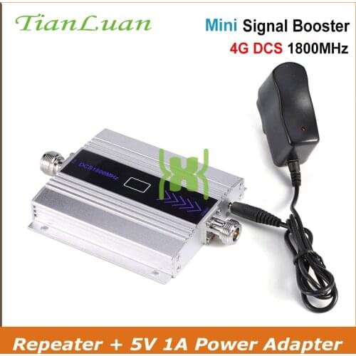 TianLuan mini DCS 1800MHz Mobile Phone Signal Booster 2G 4G 1800 MHz Signal Repeater Cell Phone Amplifier with Power Adapter