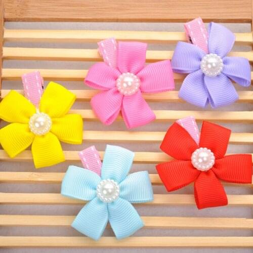 2016 Pet Products Dog Grooming Bows Dog Hair Accessories Pet Hair Tie Dog Bow Clips wholesale 50pcs