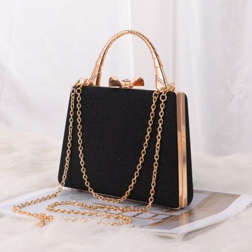 Bucket Shaped Women New Design Handbags Black Color Luxury Chain Shoulder Diamonds Day Clutch Evening Bags