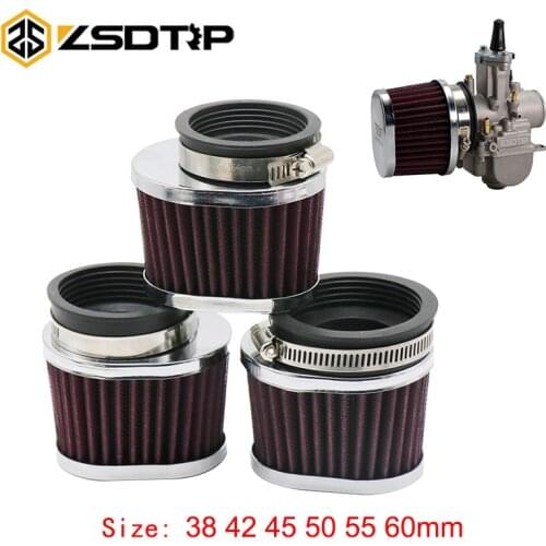 ZSDTRP 38 42 45 50 55 60mm Motorcycle Air Filter Motocross Scooter Air Pods Cleaner for Yamaha Kawasaki Suzuki Honda