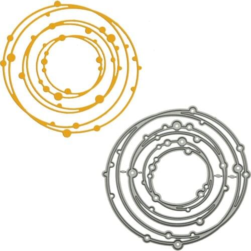 Stars Planets Moving Orbits Pattern Metal Cutting Dies Scrapbooking Circle Shape Paper Cutter Mold For Photo Album Decorating