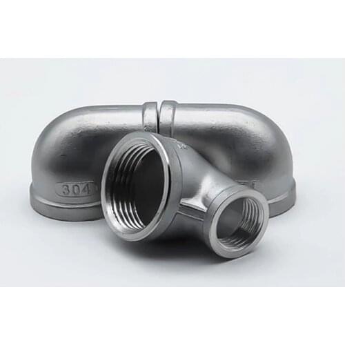 1pc 304 Stainless Steel 1/2" BSP Female x 1/4" BSP Female 90 Degree Elbow Reducer Pipe Fitting Connector For Water Oil Air