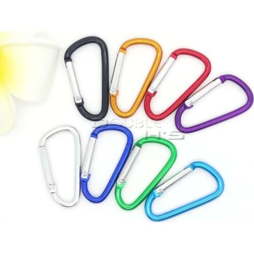 500pcs/lot Aluminum Carabiner Snap Hook Keychain For Paracord Outdoor Activities Hiking Camping 8 Colors