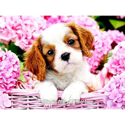 5d Diamond Embroidery DIY Diamond Painting Cross Stitch Kits DOG Cavalier king charles spaniel Full Mosaic Home Decor YG678