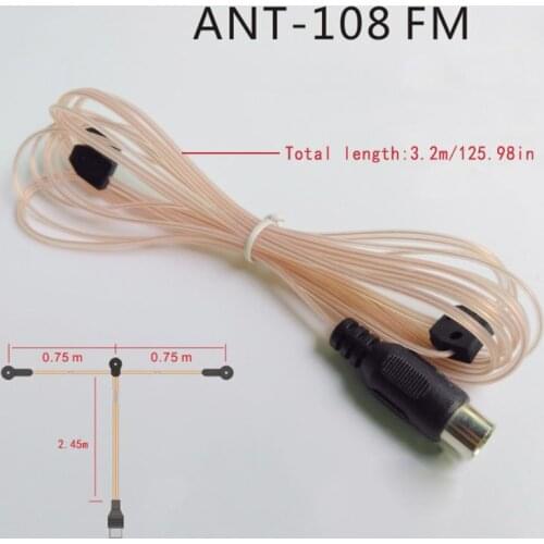 ANT-108 3.2m FM Radio Aerial Cable Female Connector Antenna for Home Amplifier 95AF