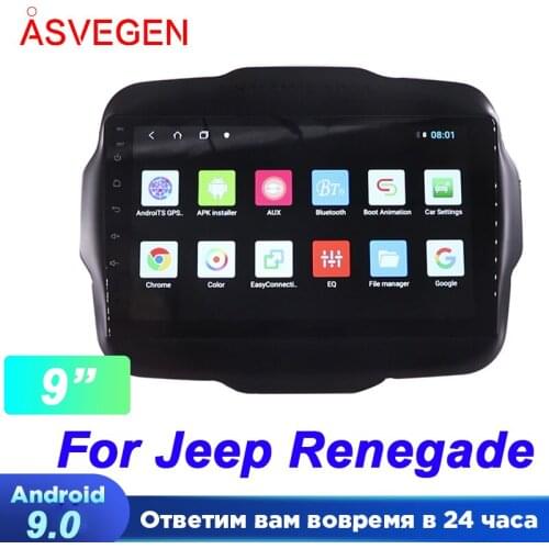 Asvegen 9" Android 9.0 Car Radio Player For Jeep Renegade 4G 64G With Carplay GPS Navigation Auto Multimedia Video Stereo