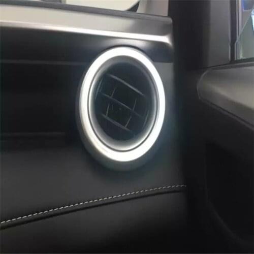 Car auto cover styling For Toyota RAV4 2016 ABS chrome front console air conditioning outlet air vent accessories moulding trim