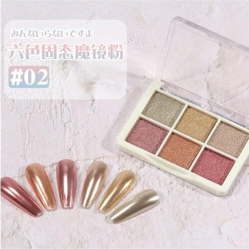 6colors/box Nail Glitter Mirror Aurora Neon Powders Dust Chameleon Nail Art Chrome Pigment Dipping Powder Decoration