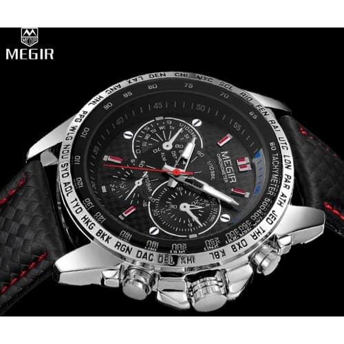 Top Luxury Brand MEGIR Mens Wrist Watch Mens Luminous Clocks Military Sport Army Clock Men Male Classic Quartz Watches Gift