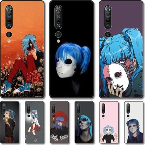 Blue hair boy Phone Case For Xiaomi MI 11 10 9 5g Lite Ultra Pro Note S Black Shell Cover