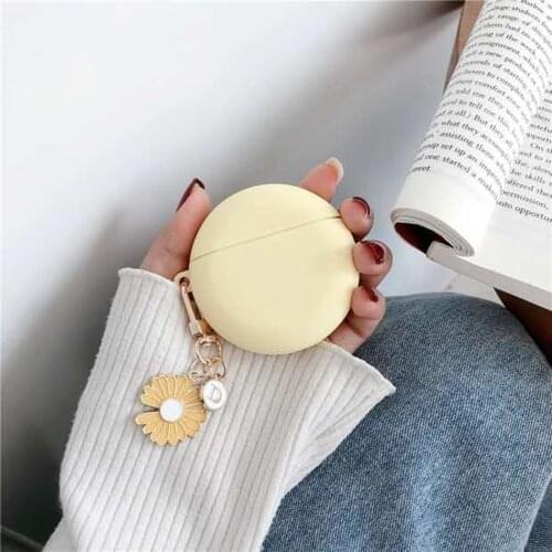 Floral case For Huawei freebuds 3 case luxury daisy flower keychain silicone Earphone case for huawei Freebuds3 Pro cover