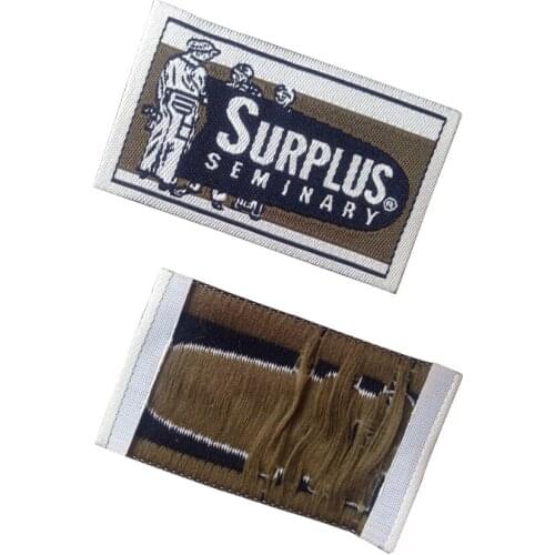 Customized With Own Logo Clothing Labels For Underwear Customize Black Garment Tags Ties Woven Label For Zipper Puller Mark