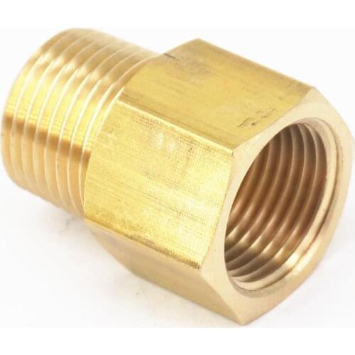 3/8" NPT Male x 3/8" BSPP Female Brass Pipe Fitting Connector Adapter For Pressure Gauge Air Gas Fuel Water